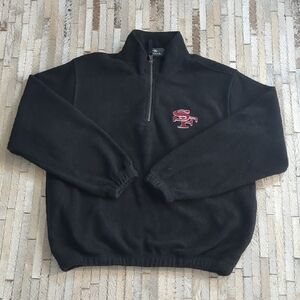 San Francisco 49ers Women's Size S Vintage Quarter Zip Black Fleece Jacket
